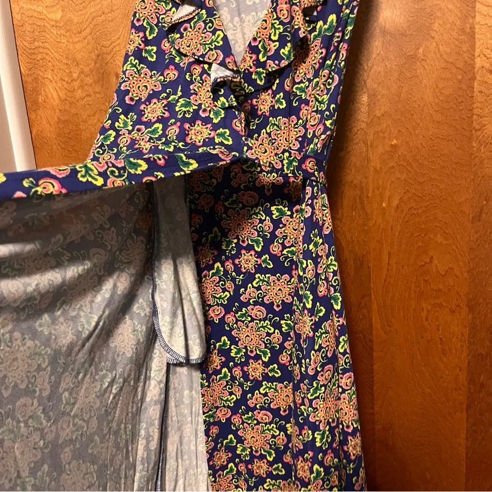 Boden Saskia Medallion Print Ruffle Knit Maxi Dress. Size 8.
